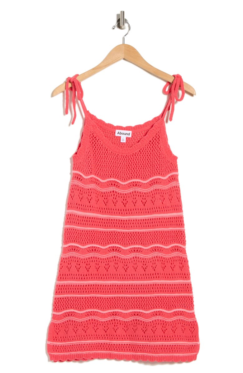Abound Stripe Open Knit Minidress, Alternate, color, Pink Ribbon Multi