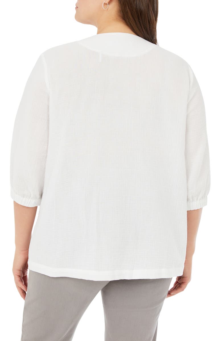 Foxcroft Evie Cotton Gauze Blouse, Alternate, color,