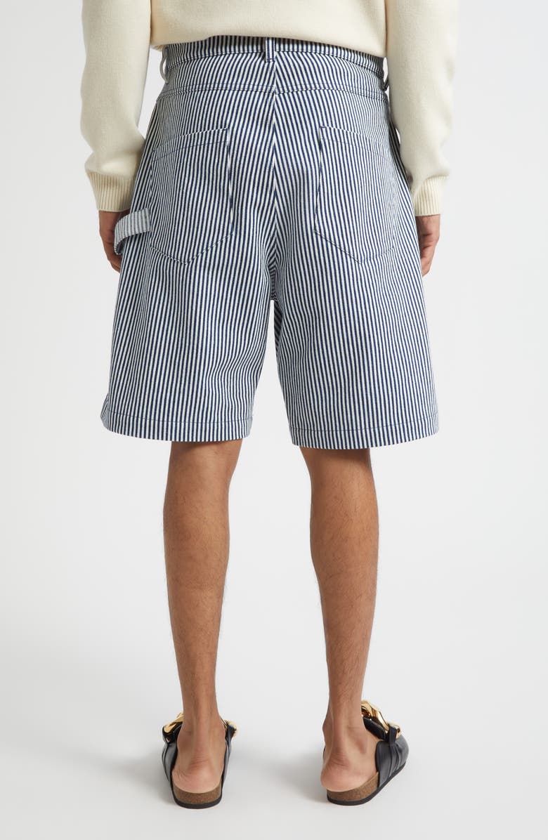 JW Anderson Twisted Workwear Stripe Shorts, Alternate, color, Off White/ Navy