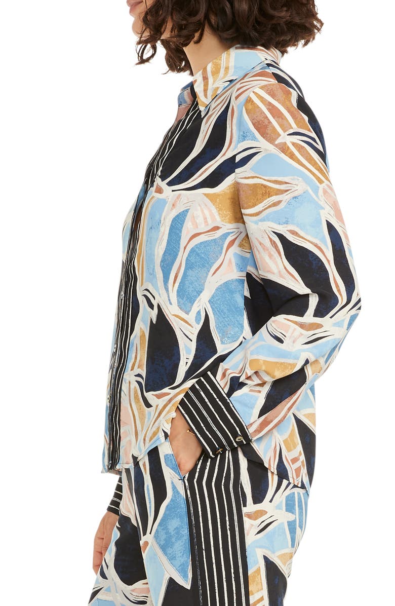 NIC+ZOE Sapphire Shades Button-Up Shirt, Alternate, color,