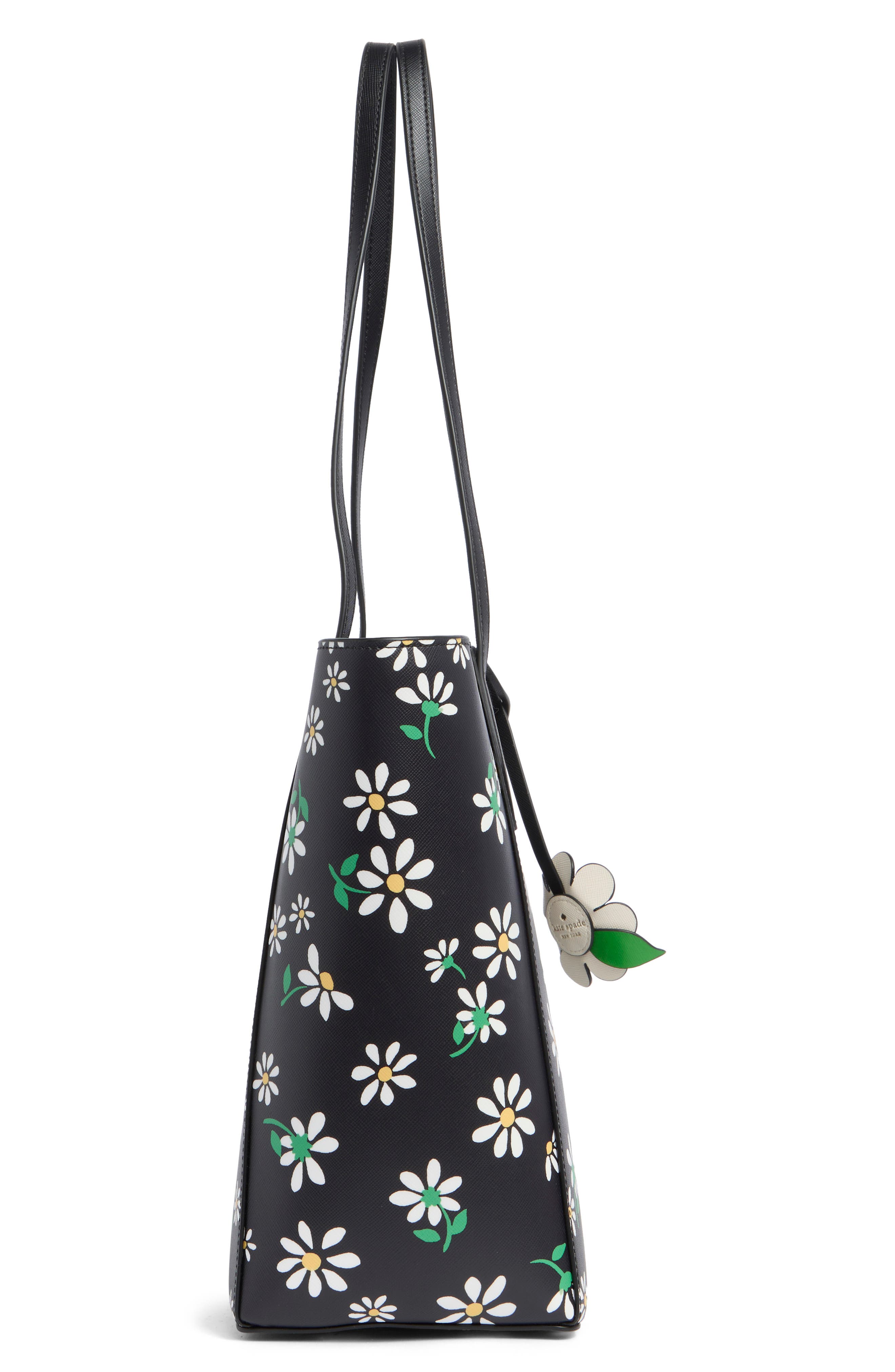 Dana Scattered Daisies Tote, Alternate, color, BLACK MULTI