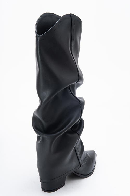 Prologue Shoes Elaris Block Heel Knee High Boot In Black