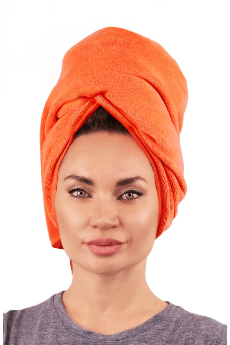 Microfiber Hair Towel, Alternate, color, Millennial Pink