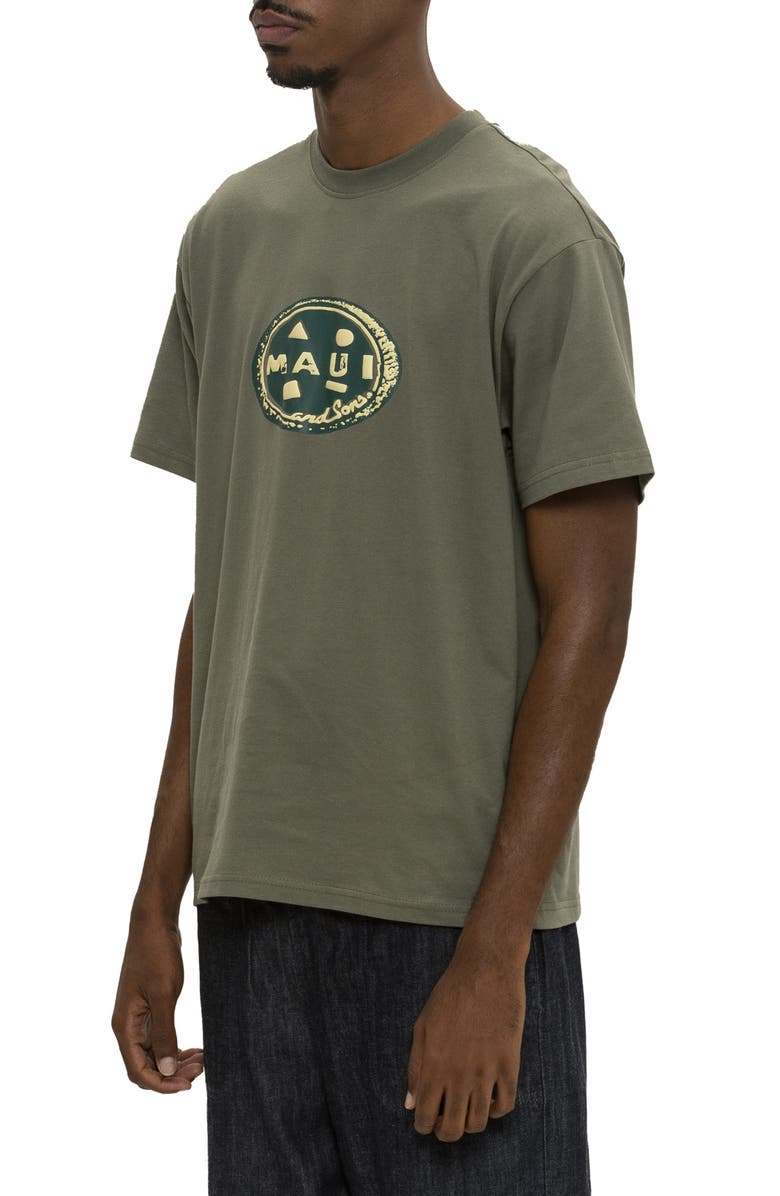 Maui & Sons Impression Graphic Print Cotton T-Shirt, Alternate, color, Olive