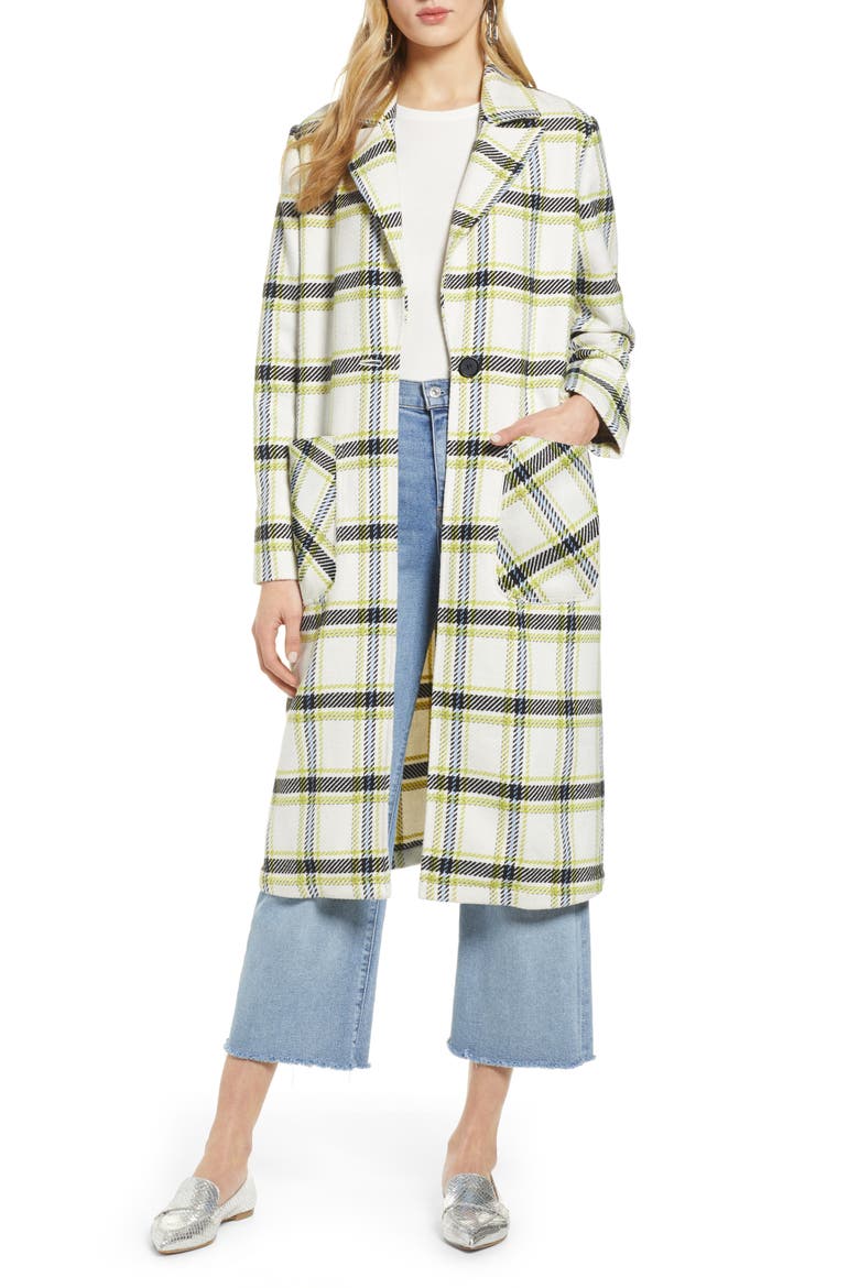Plaid Coat, Main, color, IVORY MULTI CHECK