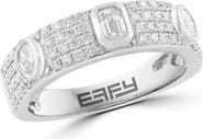 EFFY Sterling Silver Lab Grown Diamond Band Ring