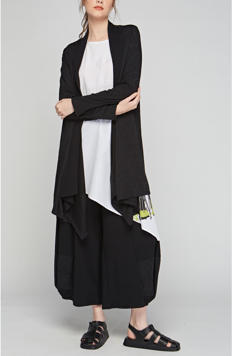 LUUKAA Axel Devore Cotton Jersey Duster, Alternate, color, Black