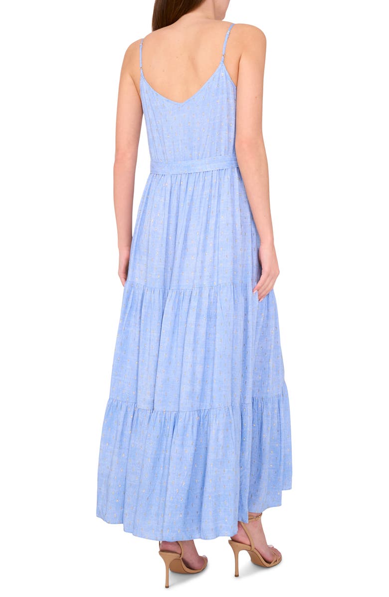 Halogen<sup>®</sup> Tie Waist Tiered Maxi Dress, Alternate, color, Denim