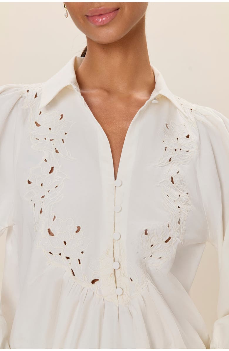 Rebecca Taylor Rachelle Pop Over Blouse, Alternate, color, Ivory