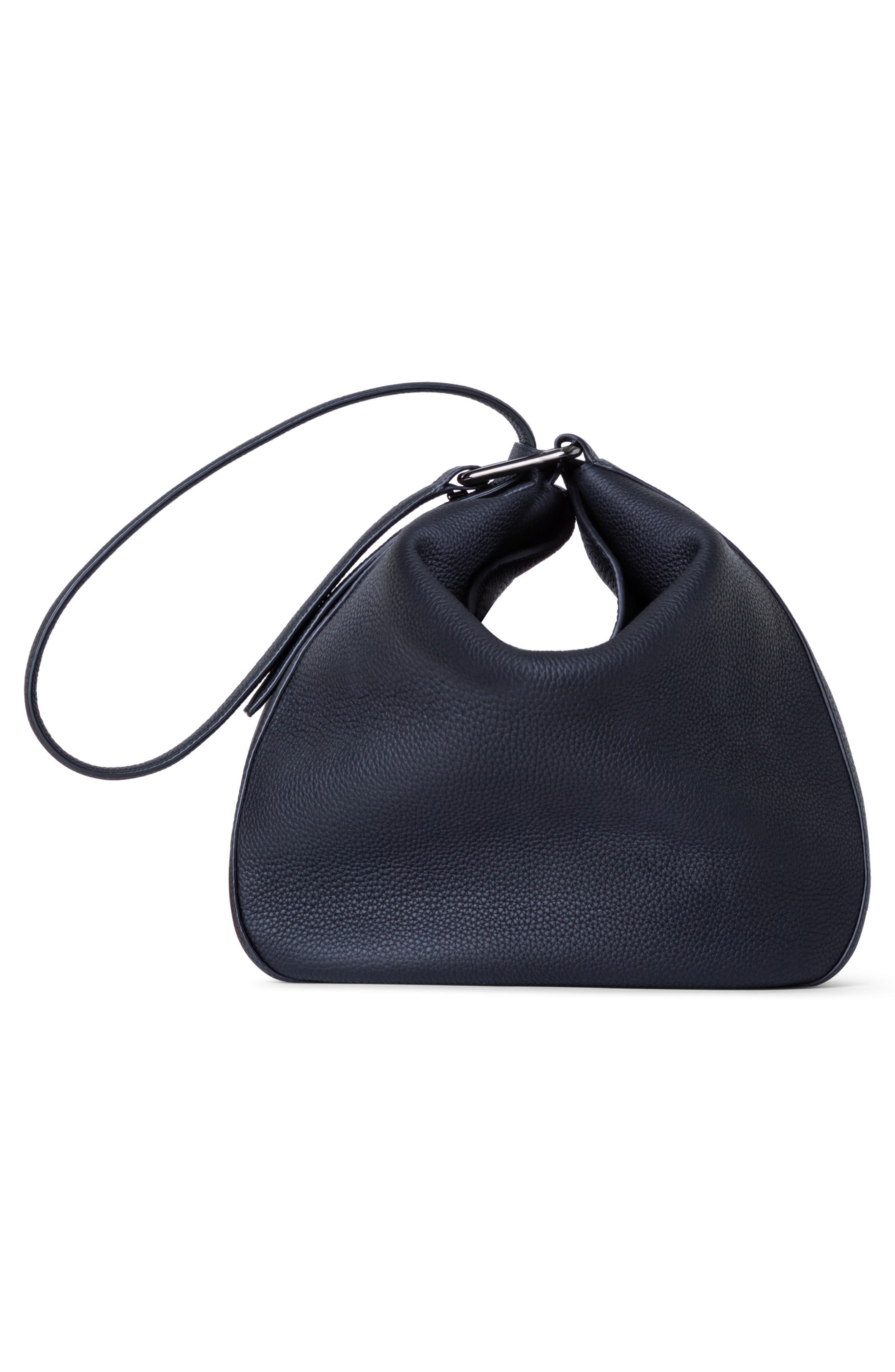 Akris Medium Anna Leather Hobo Bag, Alternate, color, 009 Black