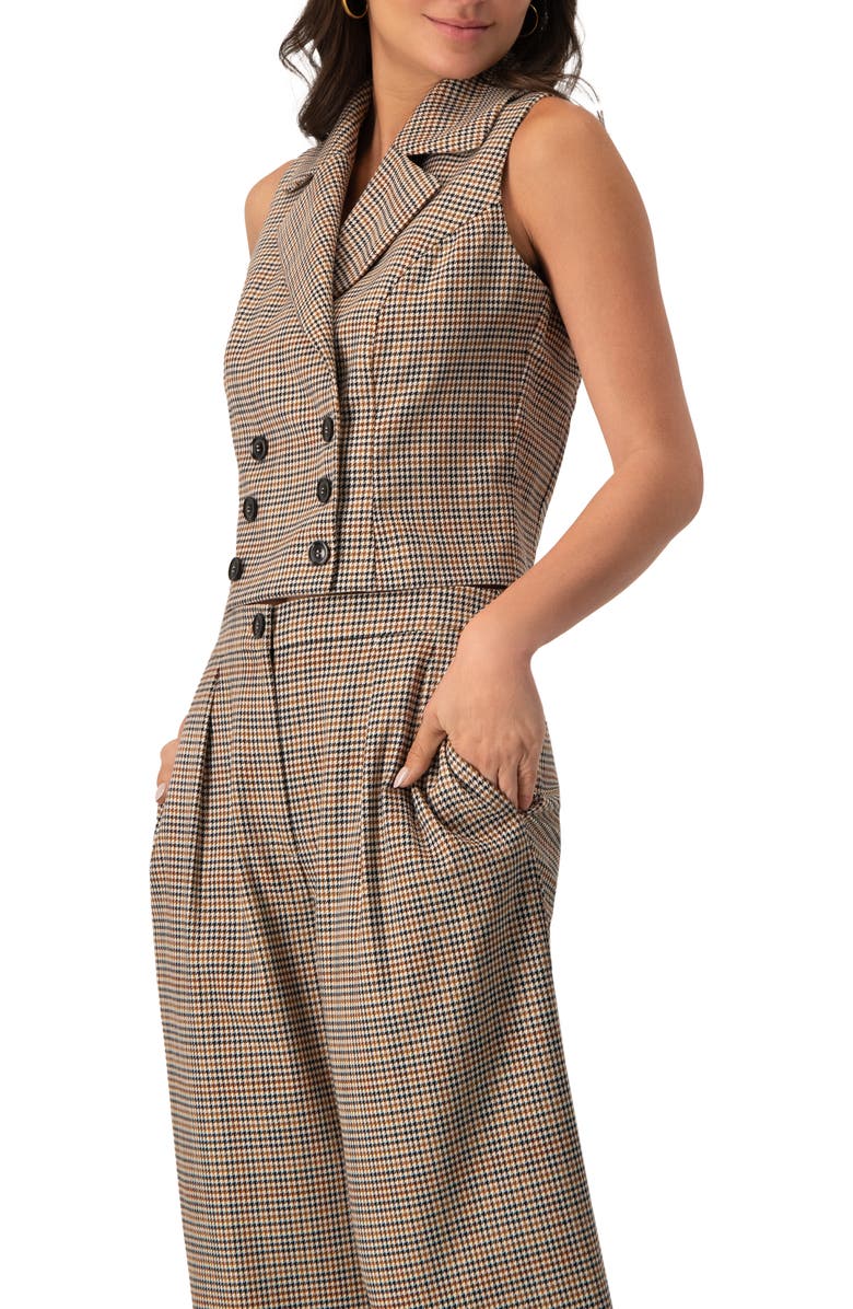 IVONNE Short Double-Breasted Vest, Alternate, color, Multicolor