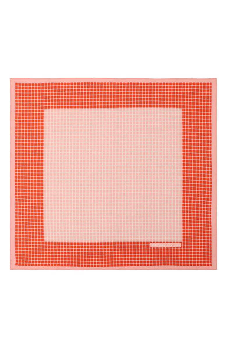 Kate Spade New York petite windowpane check square cotton & silk bandana, Alternate, color,