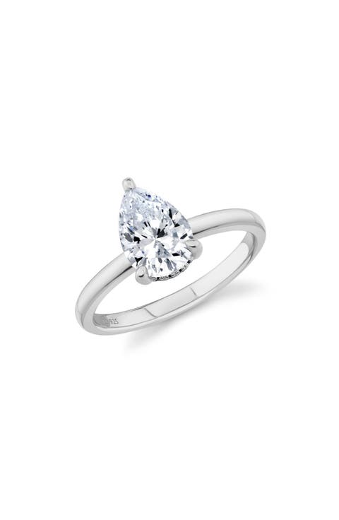 Pear Cut Cubic Zirconia Solitaire Ring