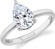 Crislu Pear Cut Cubic Zirconia Solitaire Ring