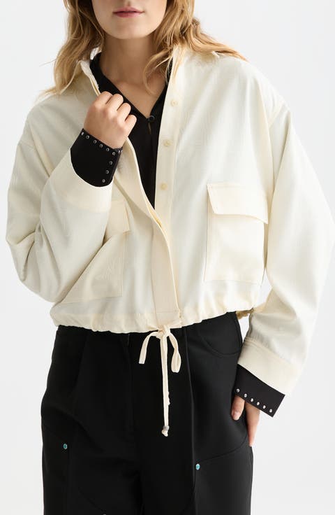 Drawstring Waist Utility Shirt