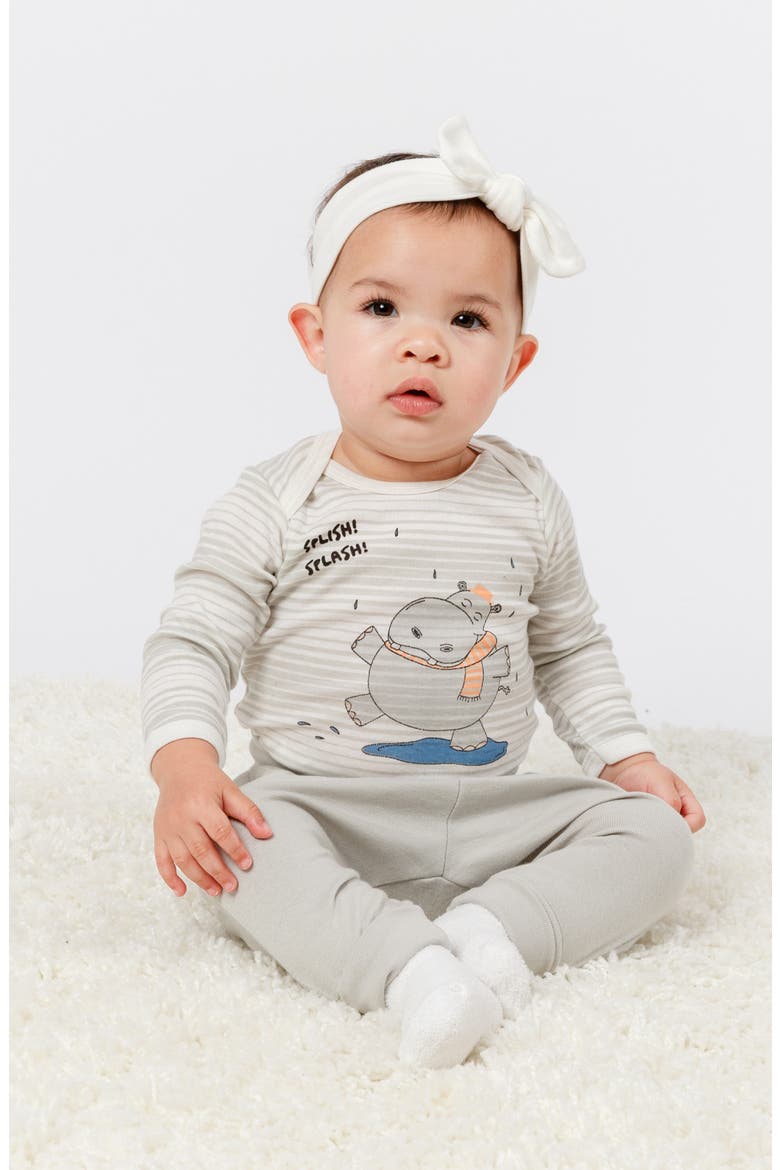 Hippo 2-Piece Organic Cotton Gift Set, Alternate, color, GREY