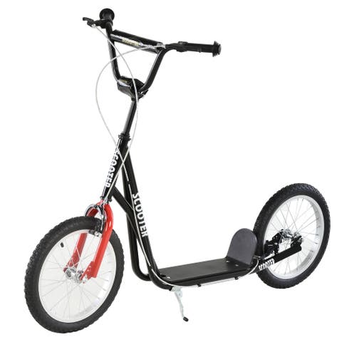 Kids Kick Scooter, Adjustable Handlebar, Dual Brakes, Inflatable Wheels
