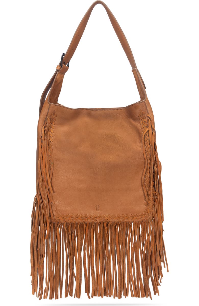 Frye Faye Leather Hobo, Main, color, Light Whiskey