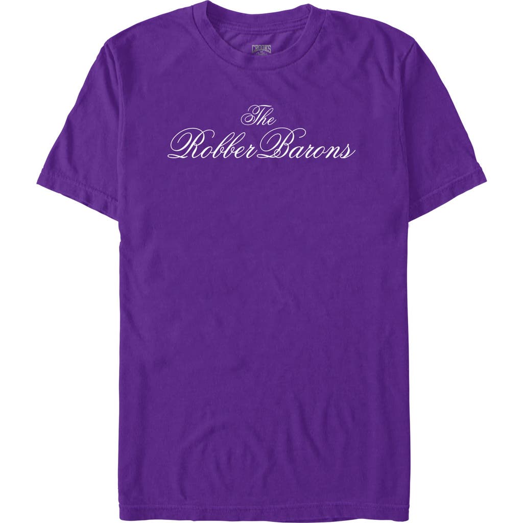 Crooks & Castles The Robber Barons Front And Back  Graphic T-shirt In Purple