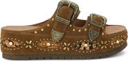 Kurt Geiger London <p>Western Buckle Leather Flatform Slide Sandal (Women)</p>