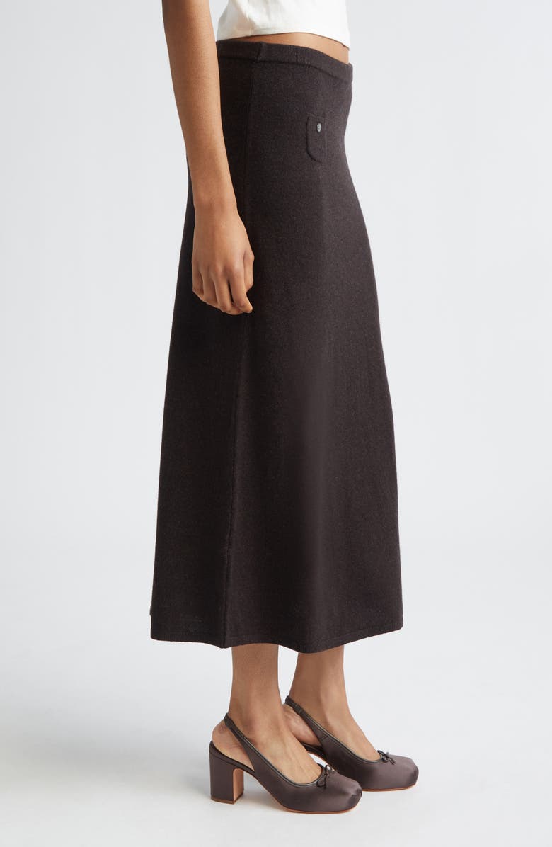 Sandy Liang Myos Wool & Cashmere Sweater Skirt, Alternate, color, Brown