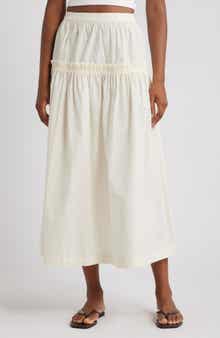 Topshop Ruffle Seam Poplin Maxi Skirt