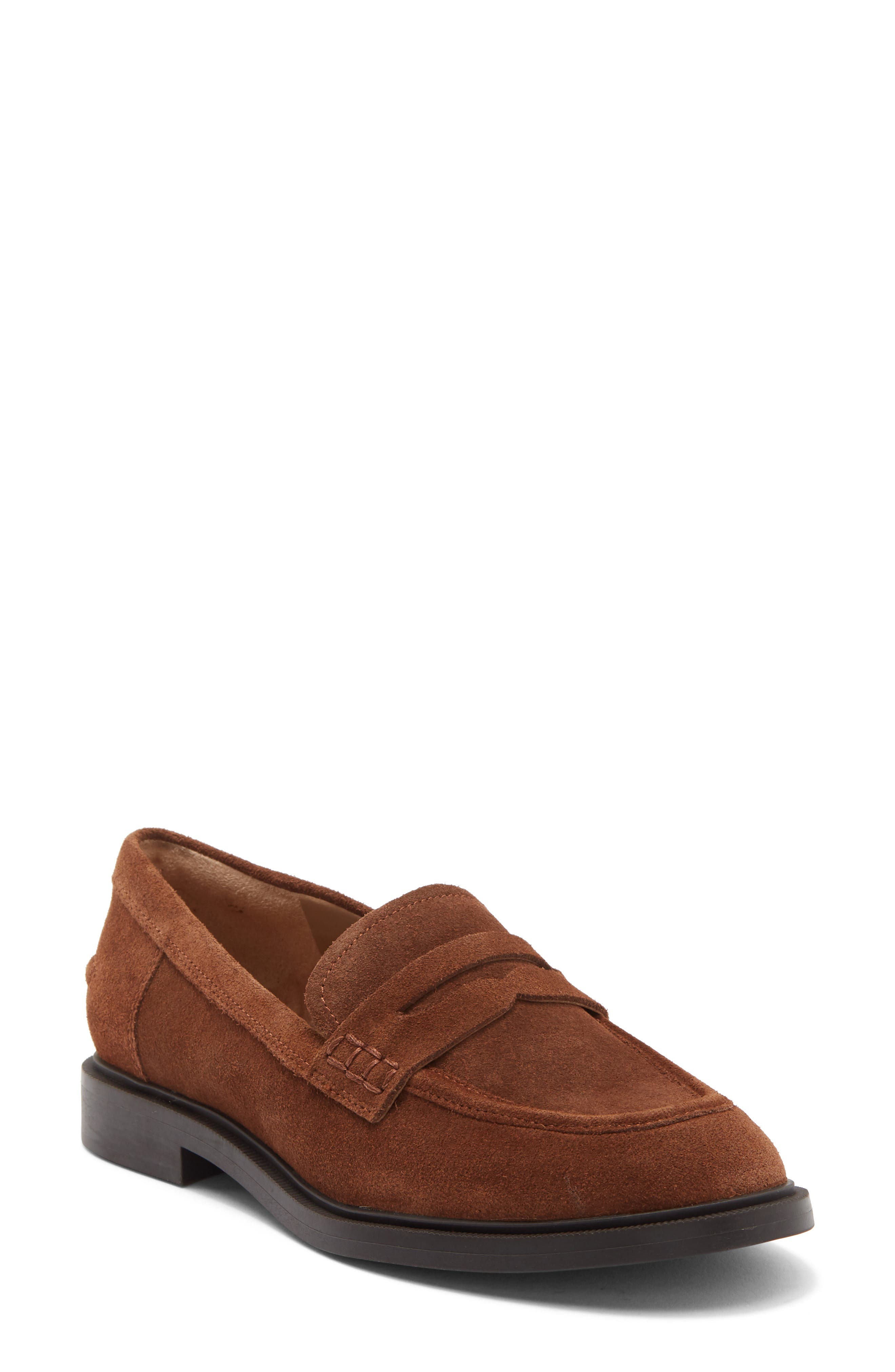 Enya Leather Loafer, Main, color, DARK TERRA TOFFEE