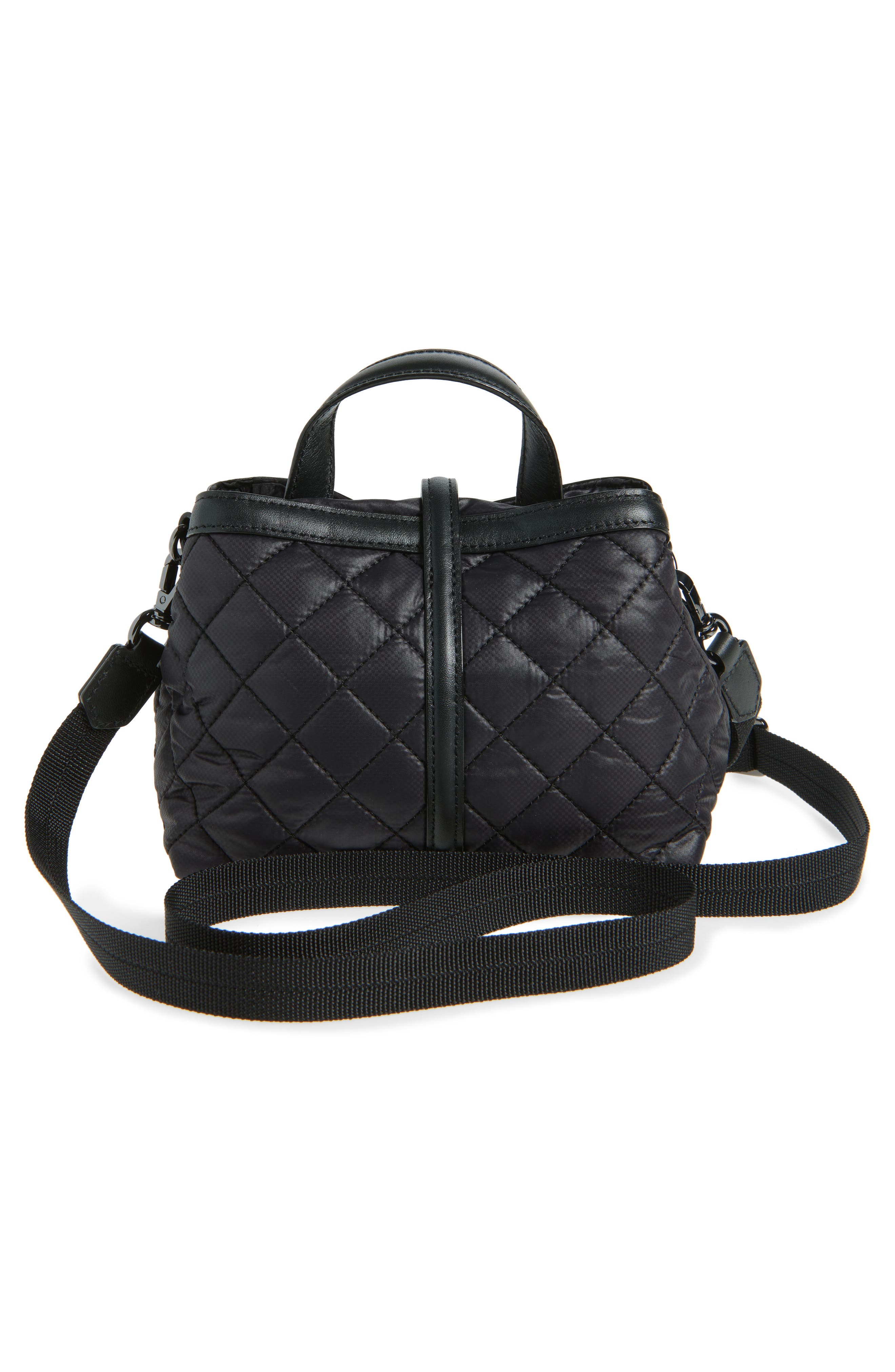 MZ Wallace Mini Astor Diamond Quilted Top Handle Bag, Alternate, color, Black