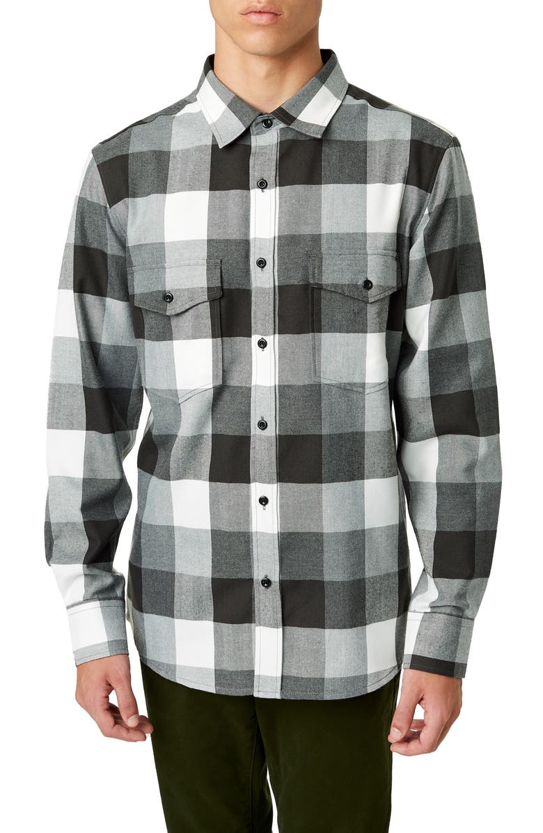 7 Diamonds Archer Trim Fit Buffalo Check Sport Shirt, Main, color, 