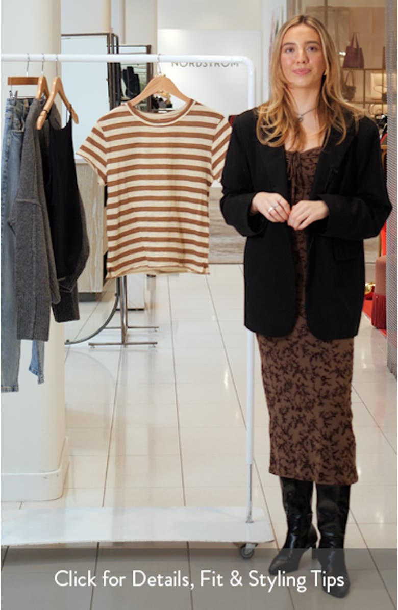 Nora Stripe Linen & Cotton T-Shirt, sales video thumbnail