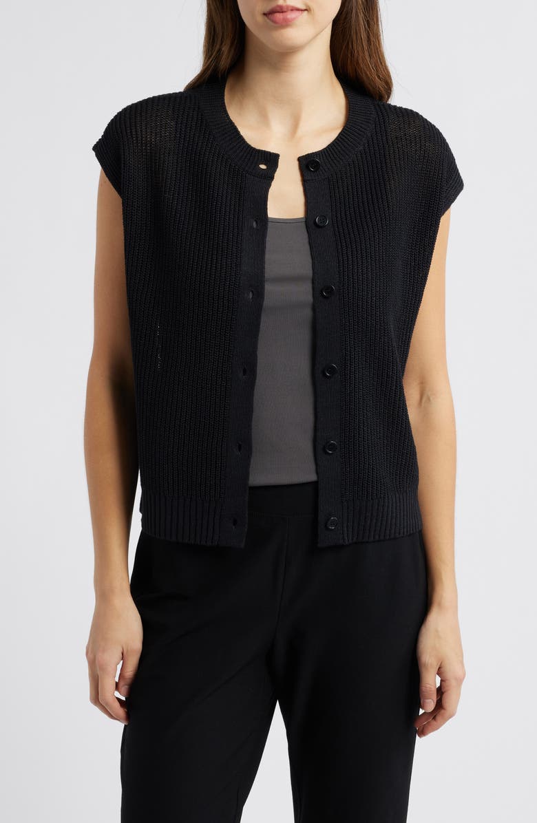 Eileen Fisher Organic Linen & Organic Cotton Sweater Vest, Alternate, color, 