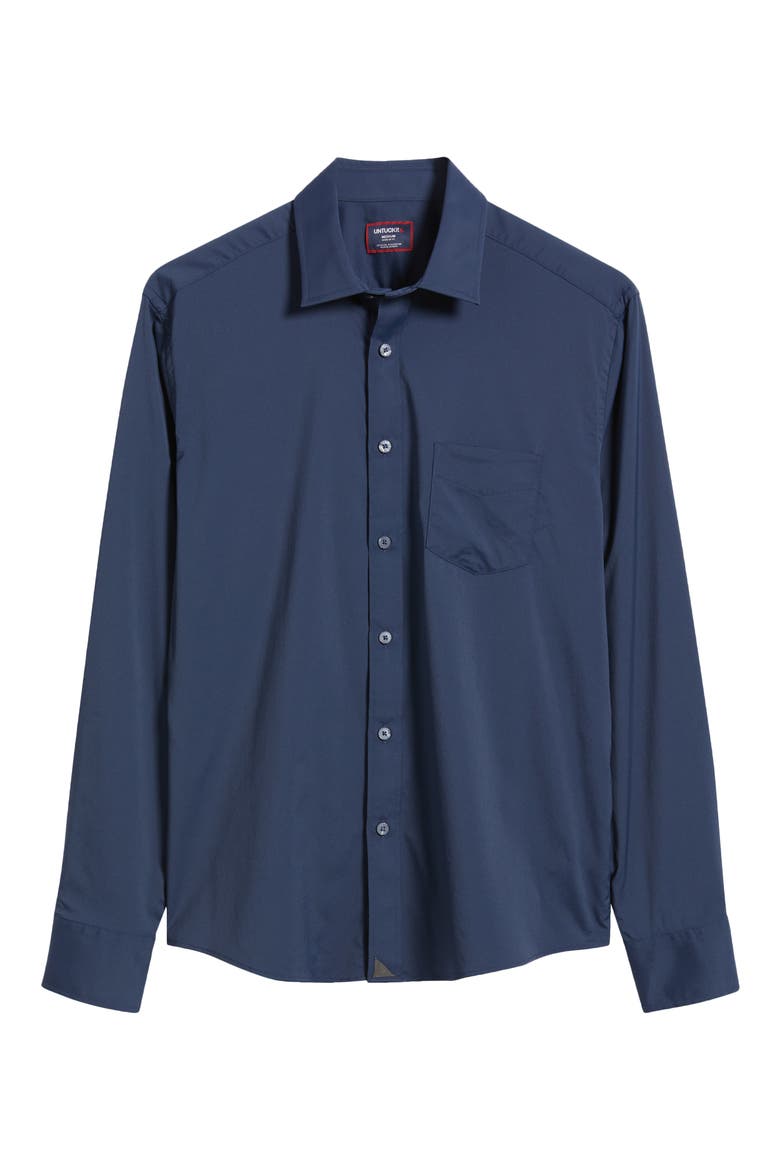 Gironde Performance Stretch Button-Up Shirt, Alternate, color, NAVY