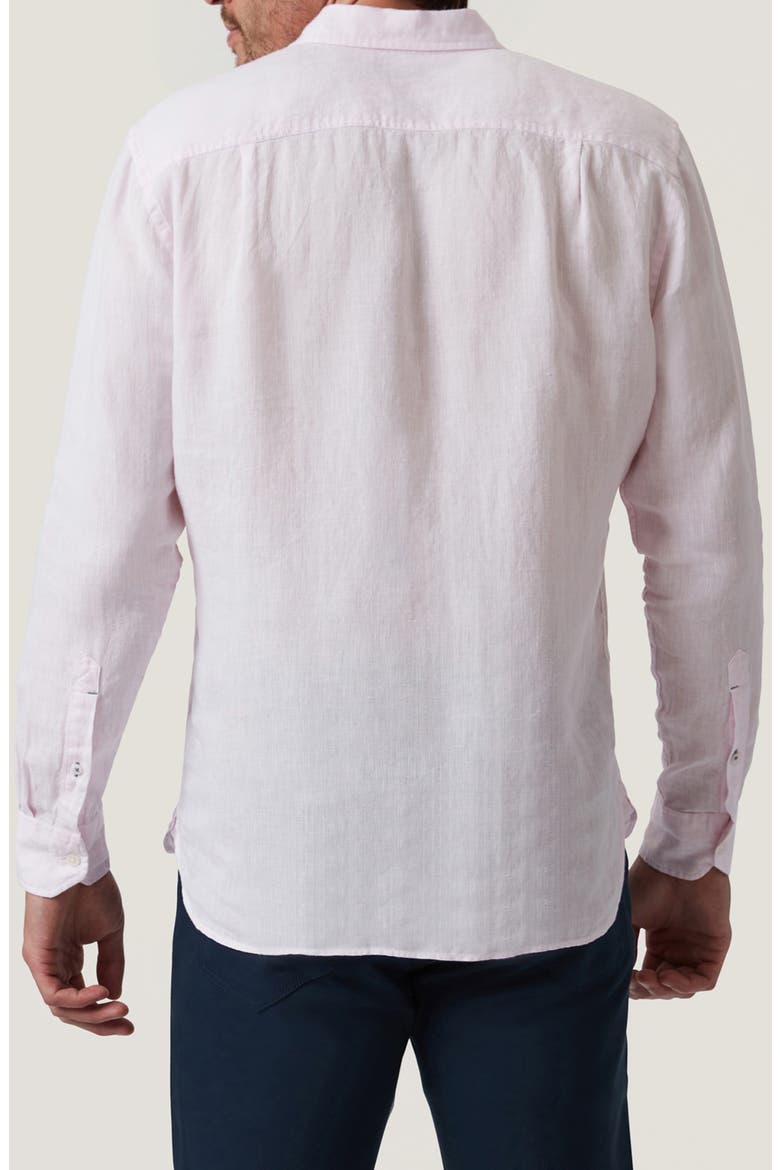 Linen Chambray Button-Up Shirt, Alternate, color, PINK