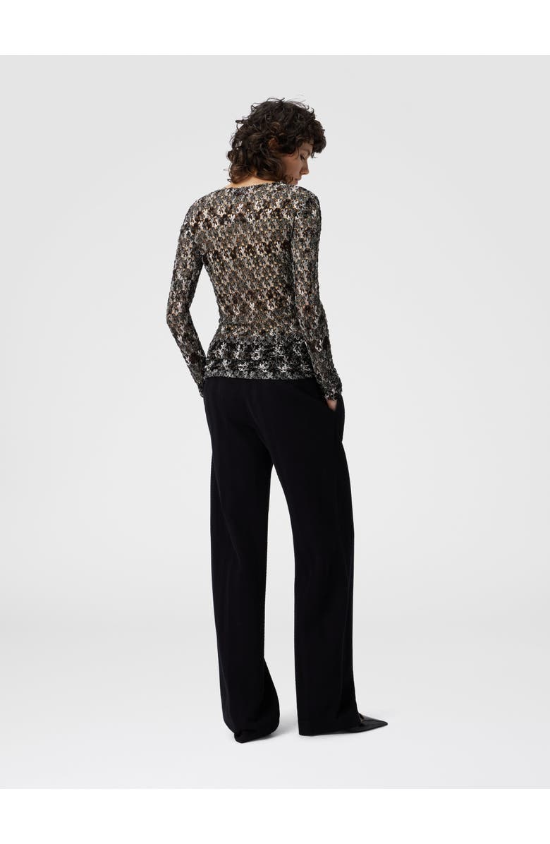 Missoni Slim Fit V-neck Sweater In Lace, Alternate, color, Black & Brown
