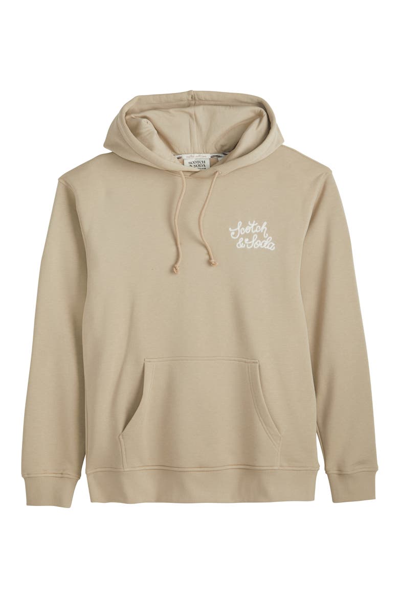 Relaxed Fit Embroidered Fleece Hoodie, Main, color, PLAZA TAUPE