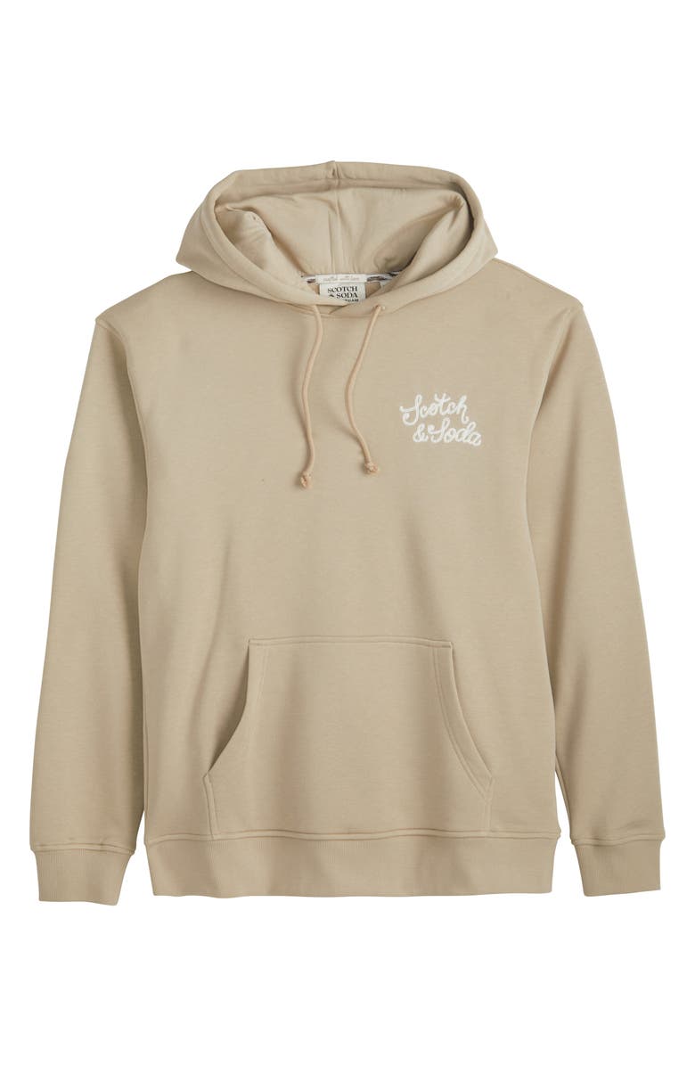 Scotch & Soda Relaxed Fit Embroidered Fleece Hoodie, Main, color, Plaza Taupe