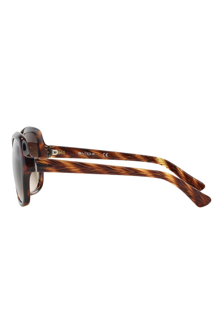 56mm Gradient Square Sunglasses, Alternate, color, DARK HAVANA