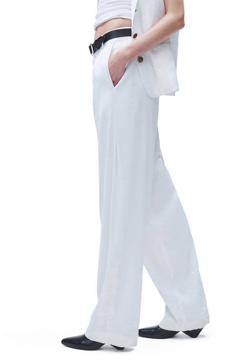 Donovan Linen Blend Wide Leg Pants, Alternate, color, WHITE