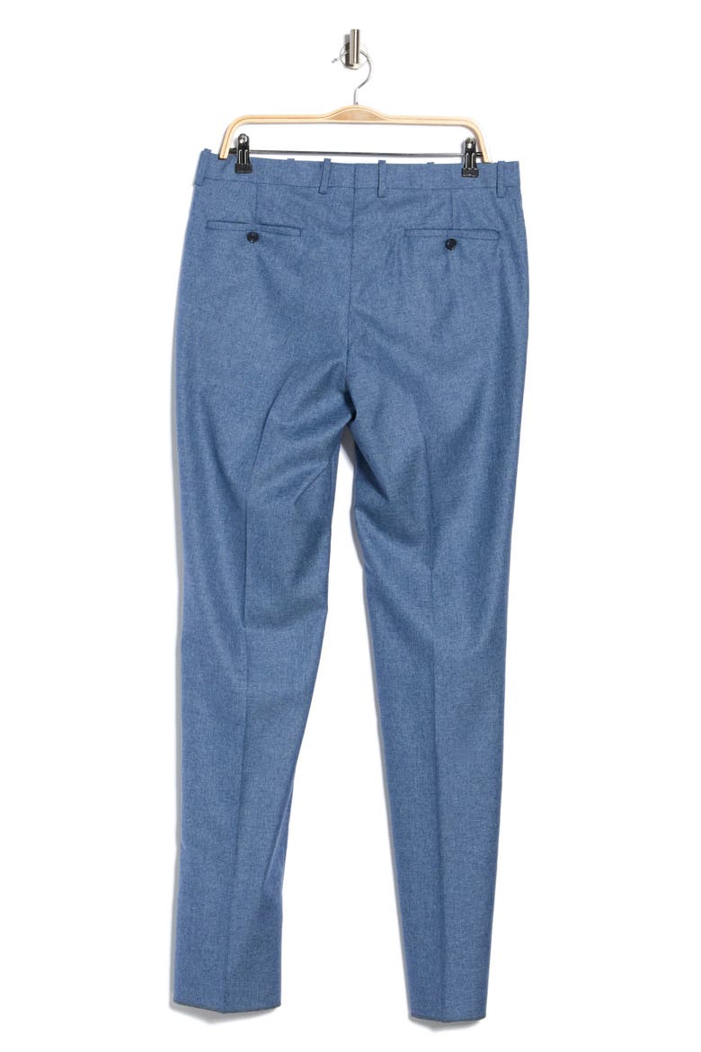 Harker Flat Front Wool & Cotton Dress Pants, Alternate, color, BLUE