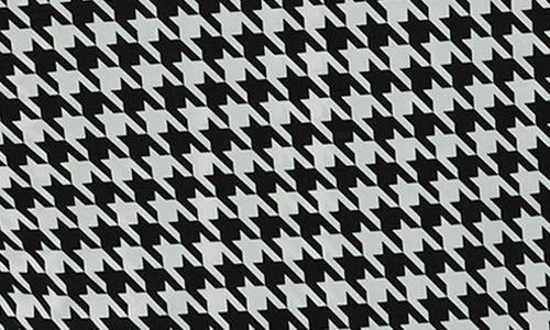 Naked Wardrobe Houndstooth Overlap Neck Long Sleeve Maxi Dress In Gray