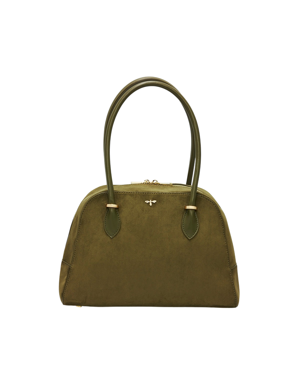Amelia Faux Suede Shoulder Purse, Alternate, color, Khaki