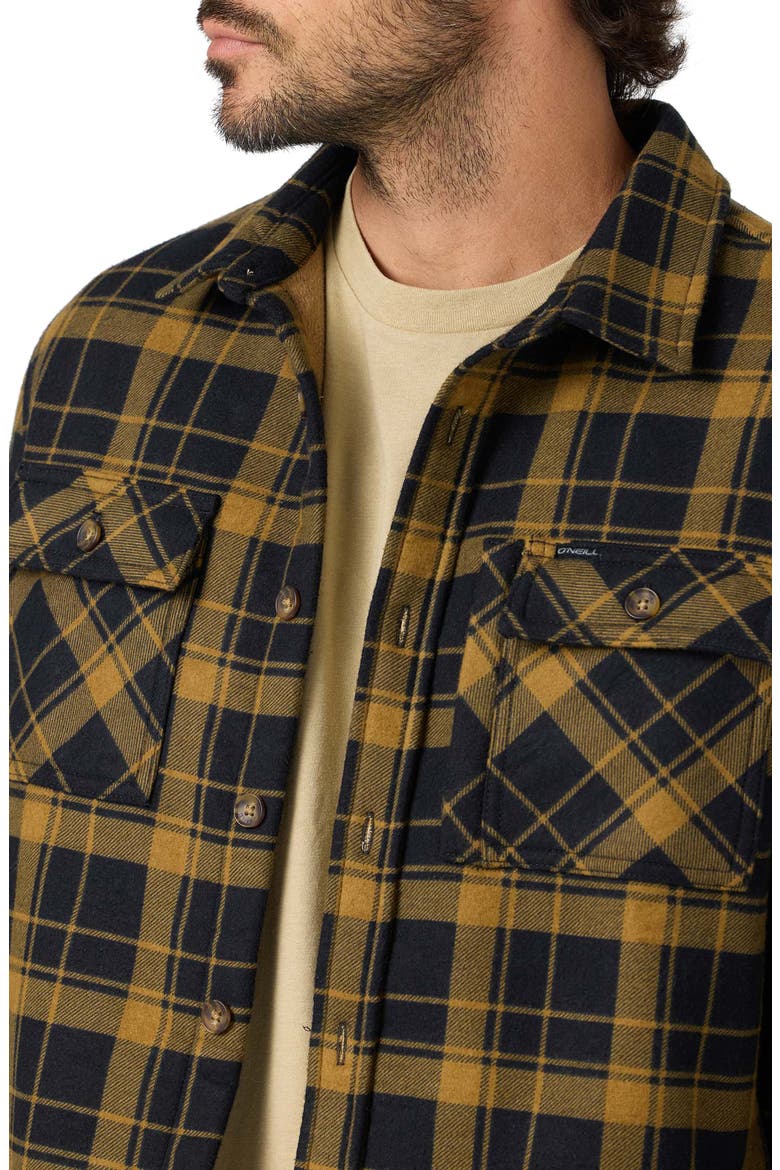 Traveler Plaid Cotton Blend Shirt Jacket, Alternate, color, DARK KHAKI