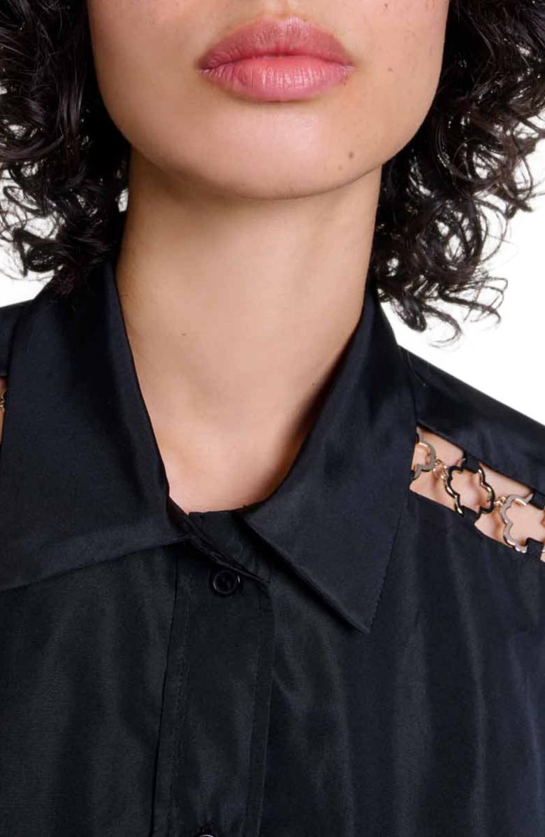 maje Openwork shirt, Alternate, color, 