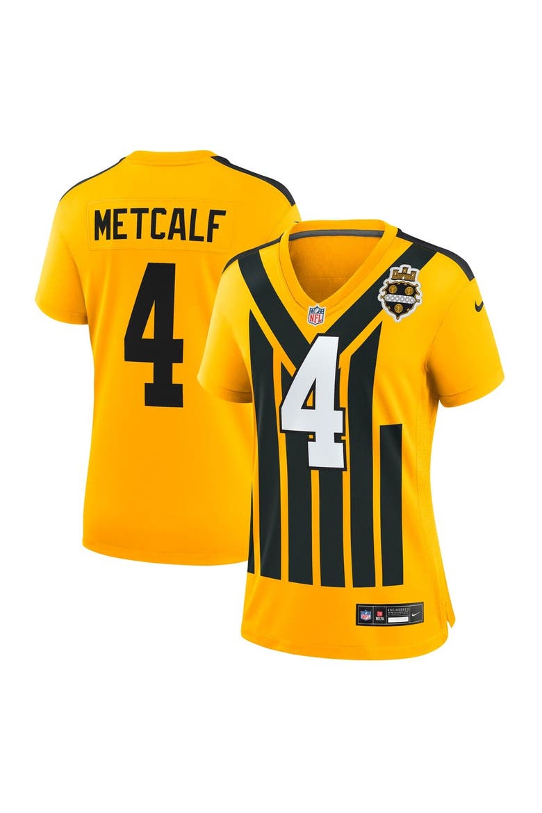 Women's Nike DK Metcalf Gold Pittsburgh Steelers Alternate 1933 Throwback Game Jersey, Main, color, Gold