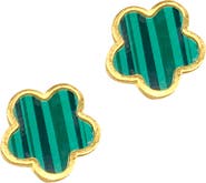 Adornia 14K Gold Plated Clover Stud Earrings