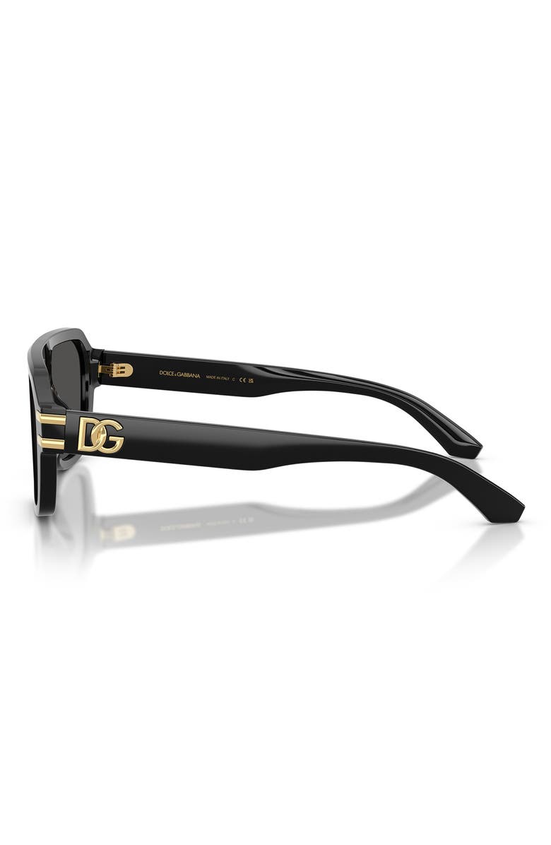 Dolce&Gabbana 127mm Pilot Sunglasses, Alternate, color, Black / Dark Grey