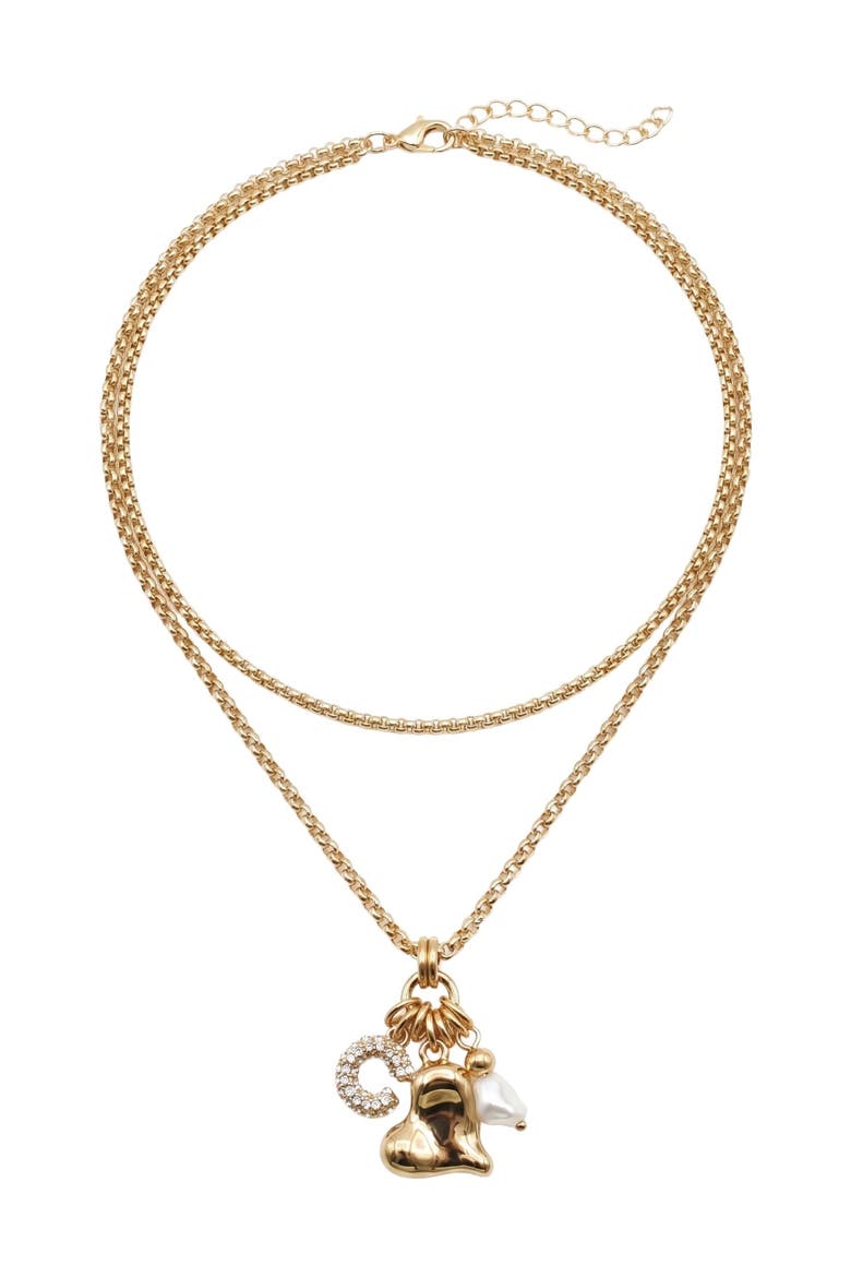 Archana Double Layer Charm Chain, Alternate, color, Gold