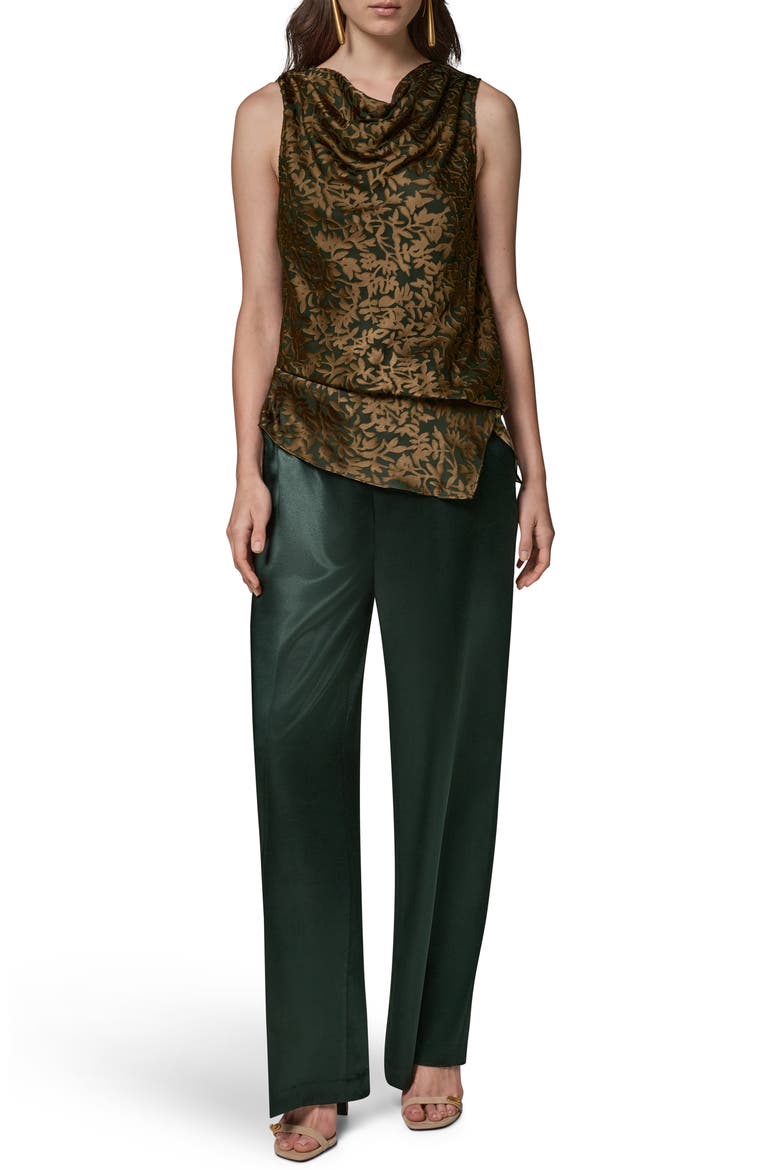 Drape Neck Burnout Top, Alternate, color, BLACK FORE