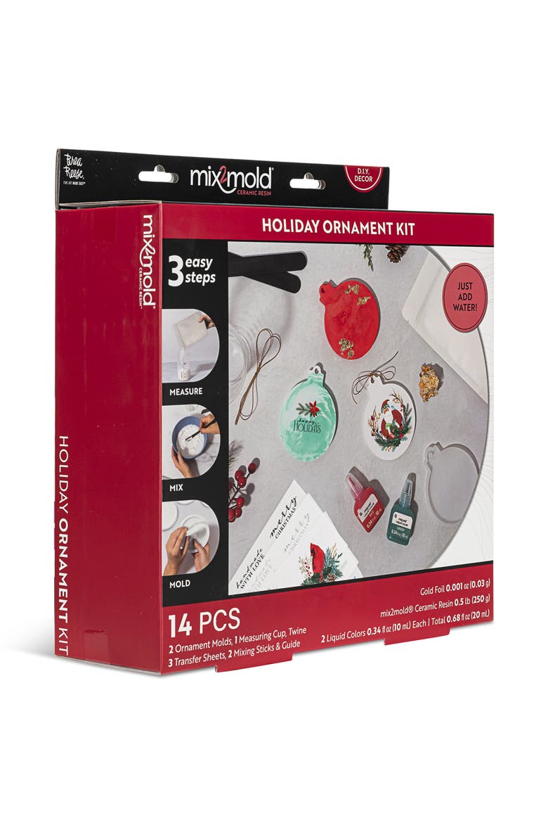 Mix2Mold Ceramic Resin Holiday Ornament Kit, Alternate, color, Multicolored