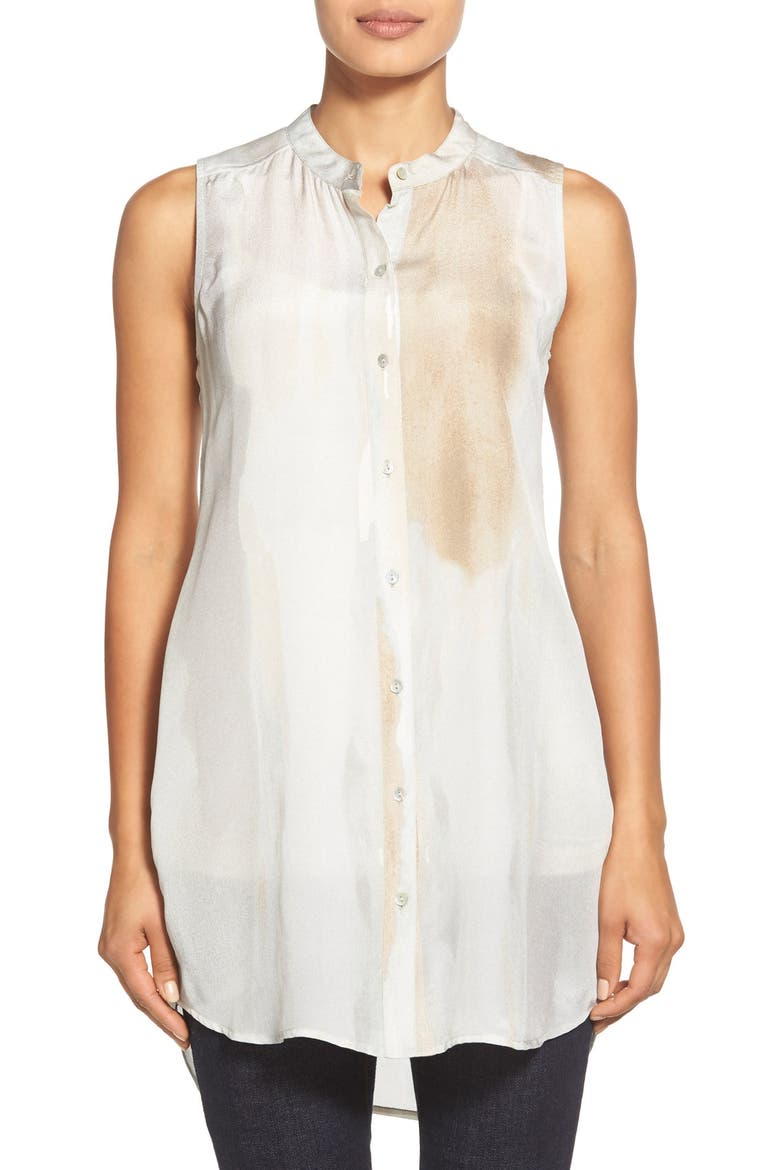 Sleeveless Silk Shirt, Main, color, MARBLE